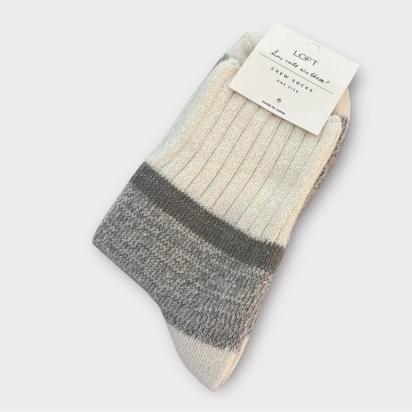 LOFT Accessories - 🆕 LOFT “how cute are these” Crew Socks. One Size. NWT.